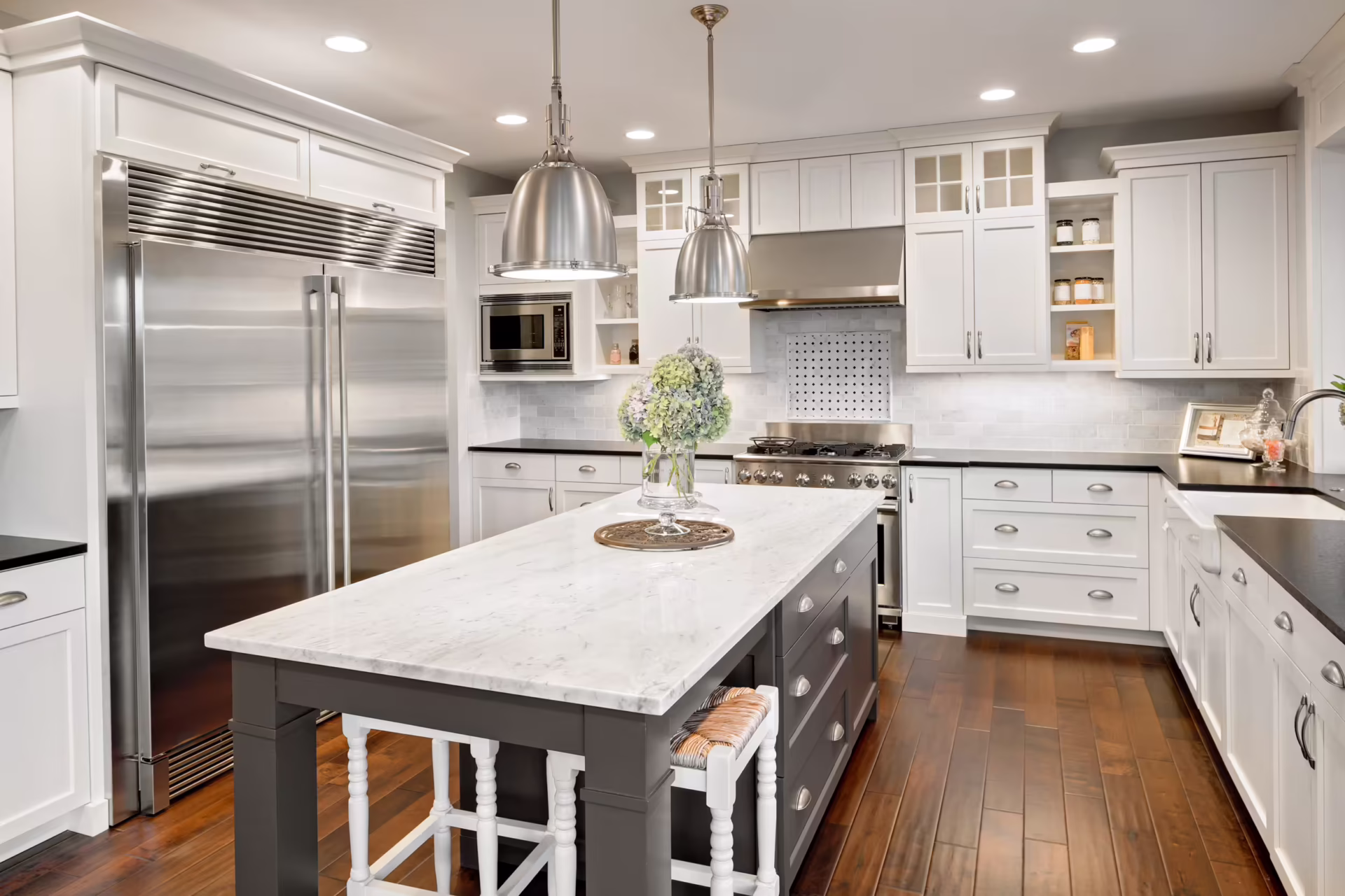 A kitchen remodel with beautiful cabinetry and colors by Dream Kitchens and More, Pembroke, MA